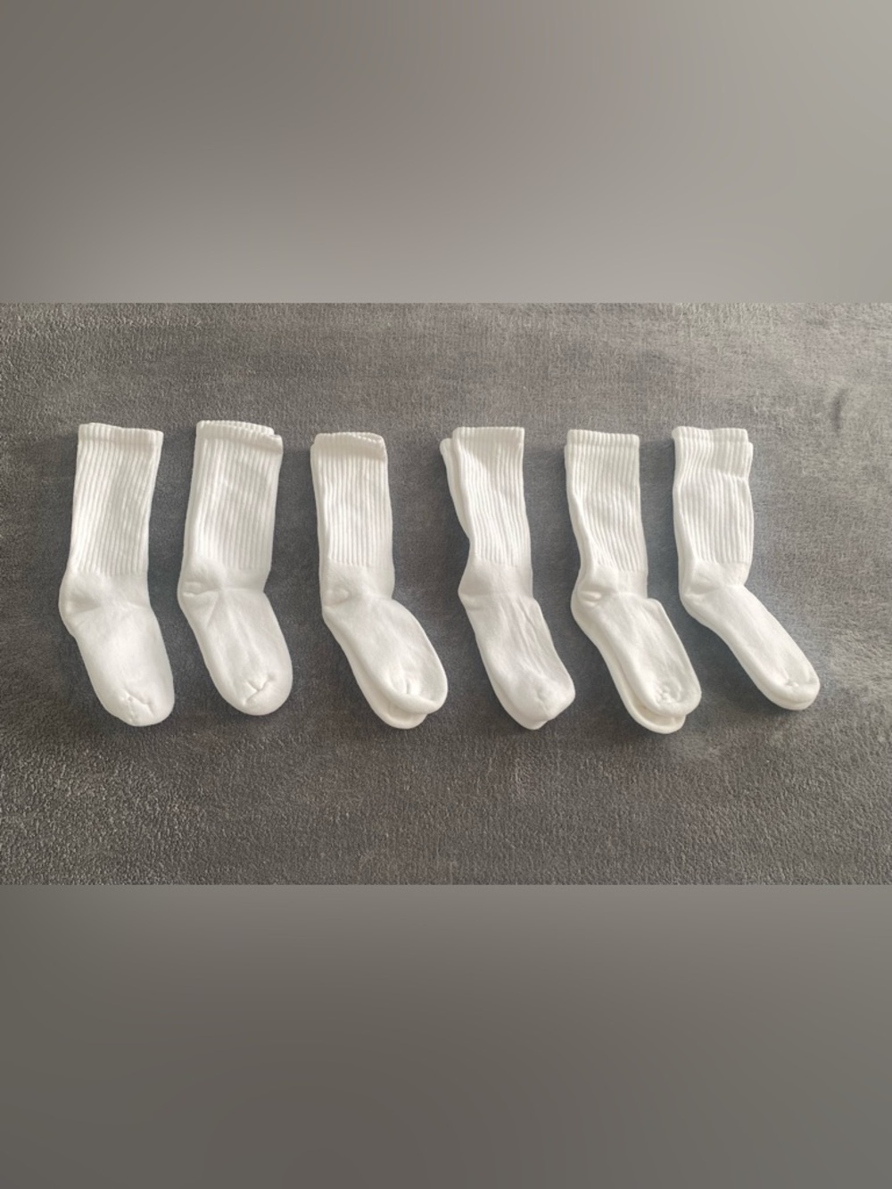 Jefferies Kids Crew Socks White Size Small 7-8.5 (Shoe 9-1) Seamless Toe 6 Pair